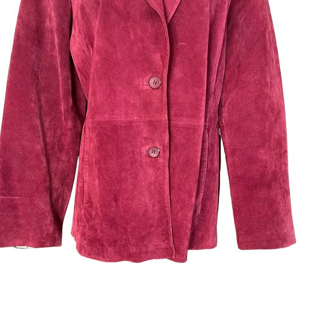 SIENA Vintage Suede Leather Jacket Red Maroon Siz… - image 2