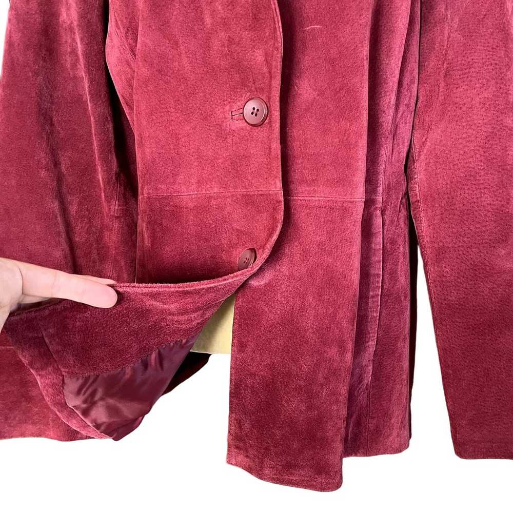 SIENA Vintage Suede Leather Jacket Red Maroon Siz… - image 4