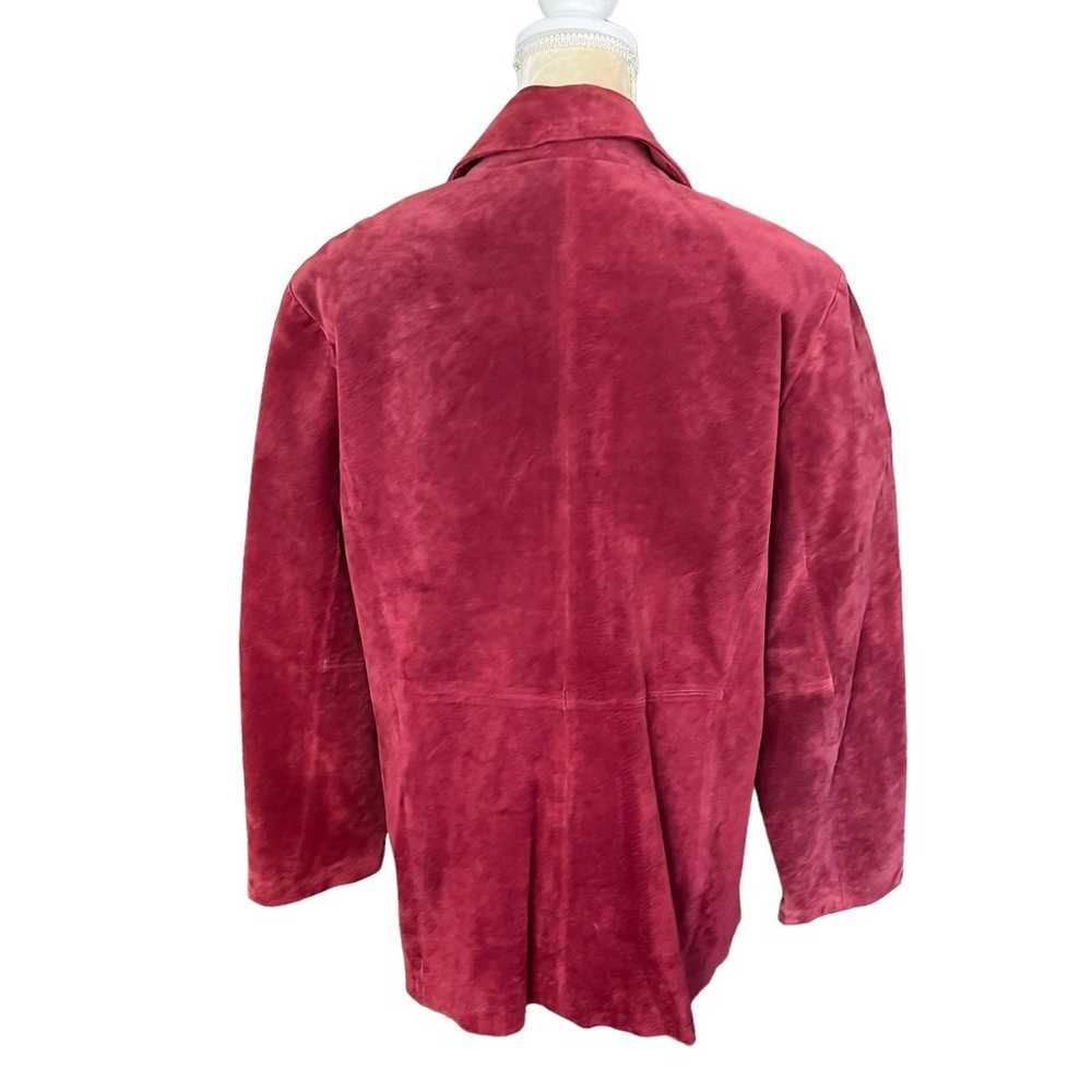 SIENA Vintage Suede Leather Jacket Red Maroon Siz… - image 7