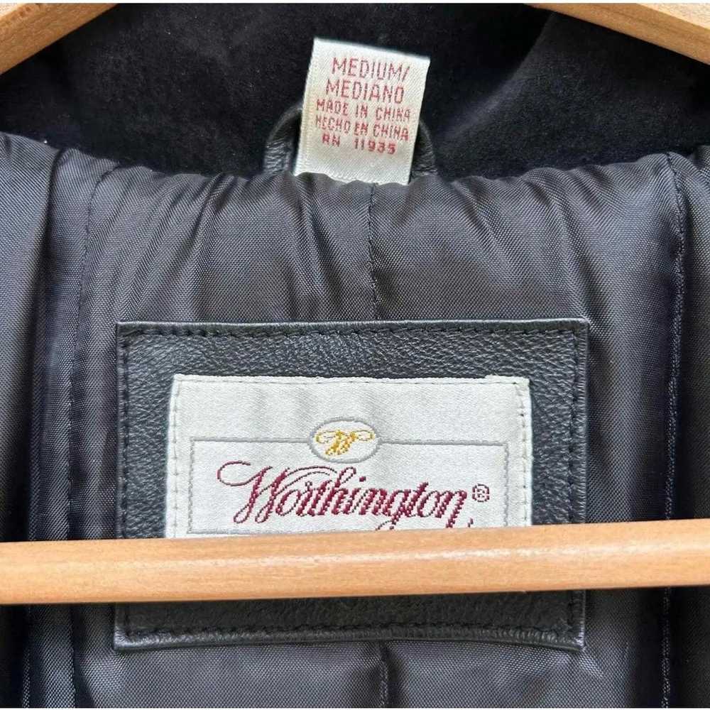 Vintage Leather Suede Long Black Coat Womens Medi… - image 5