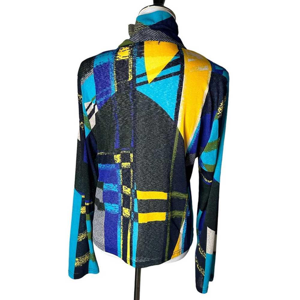 Damee Womens Jacket Top Size M Sheer Geometric Pa… - image 3