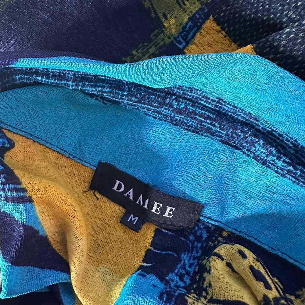 Damee Womens Jacket Top Size M Sheer Geometric Pa… - image 7