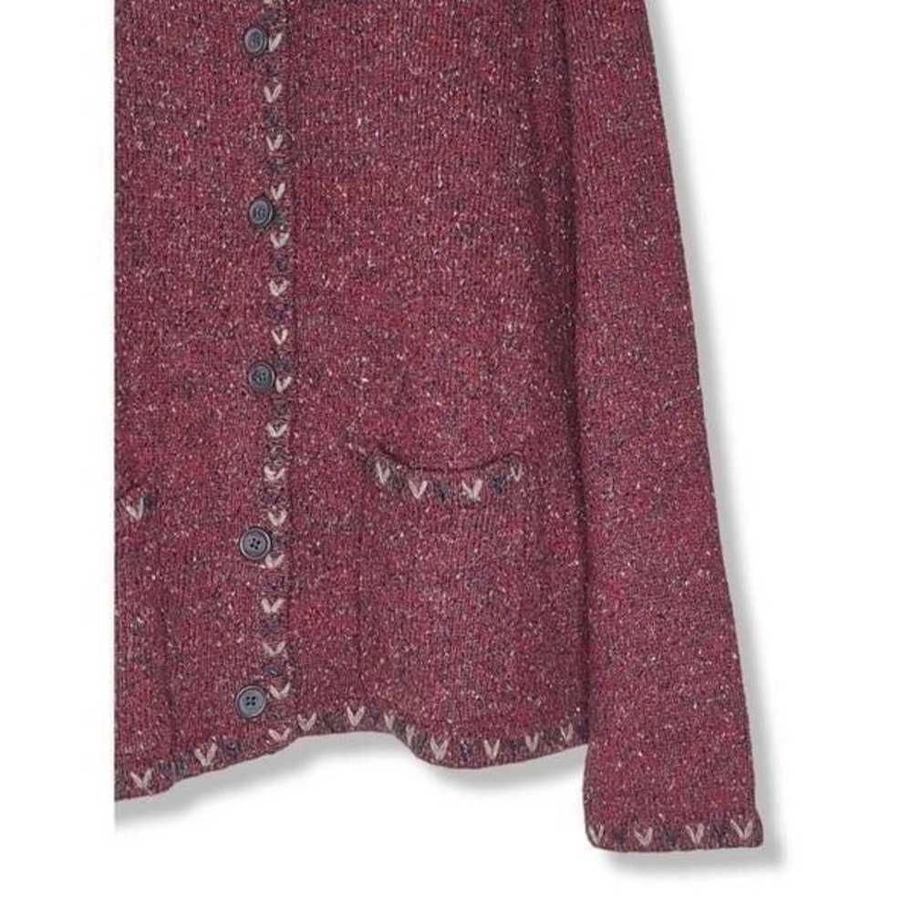 Woolrich Red Jacket Wool Tweed Knit Ruby and Gray… - image 3