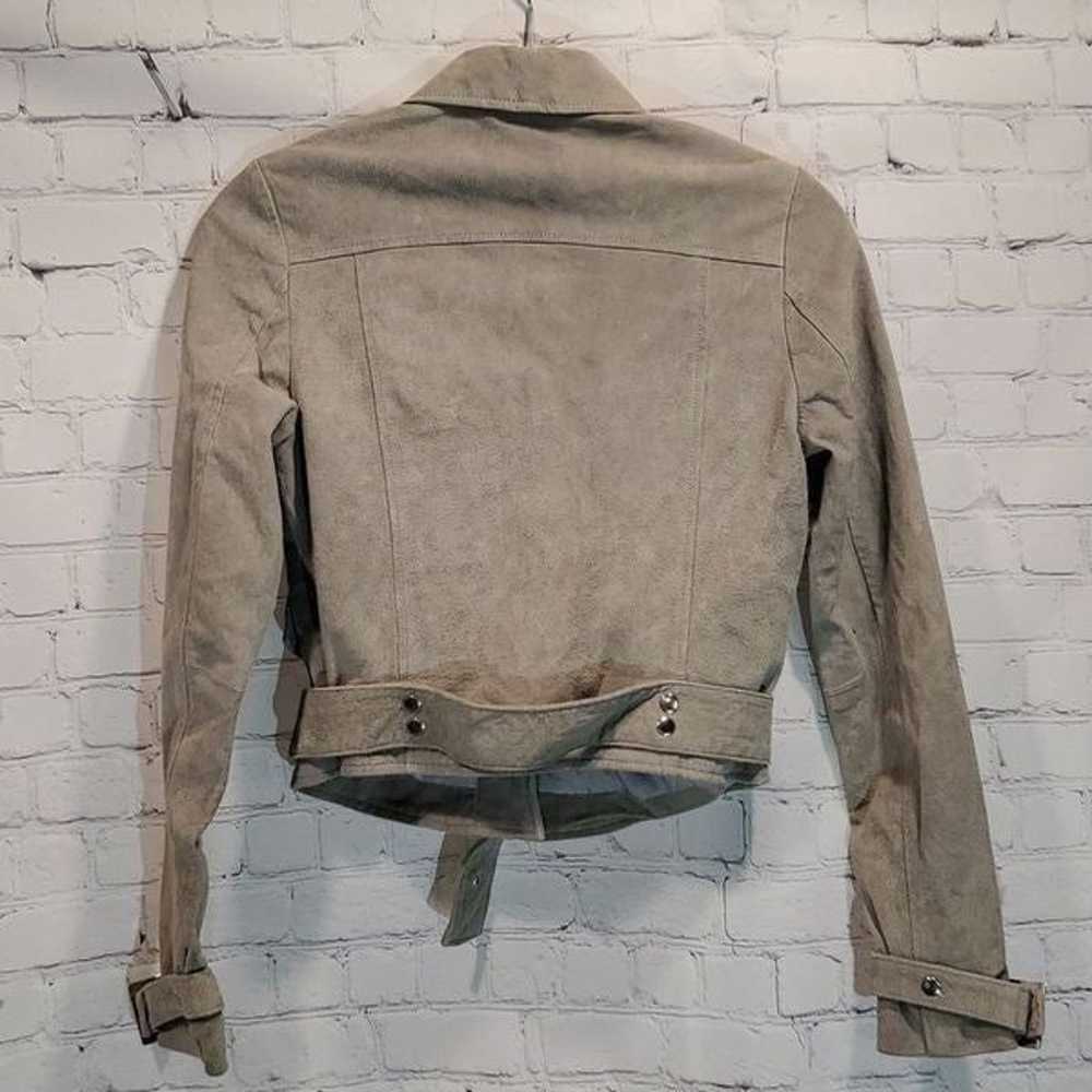 Silence and noise gray leather moto jacket - image 10