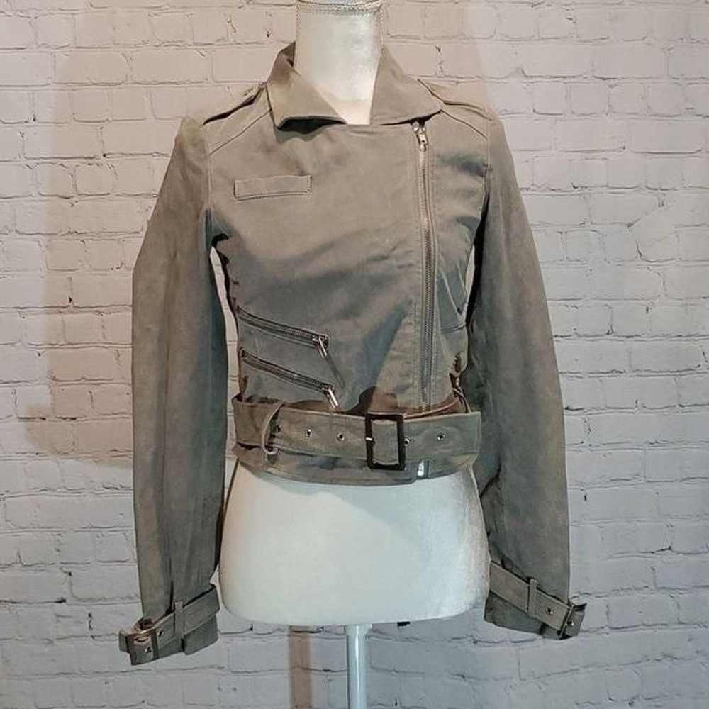 Silence and noise gray leather moto jacket - image 1