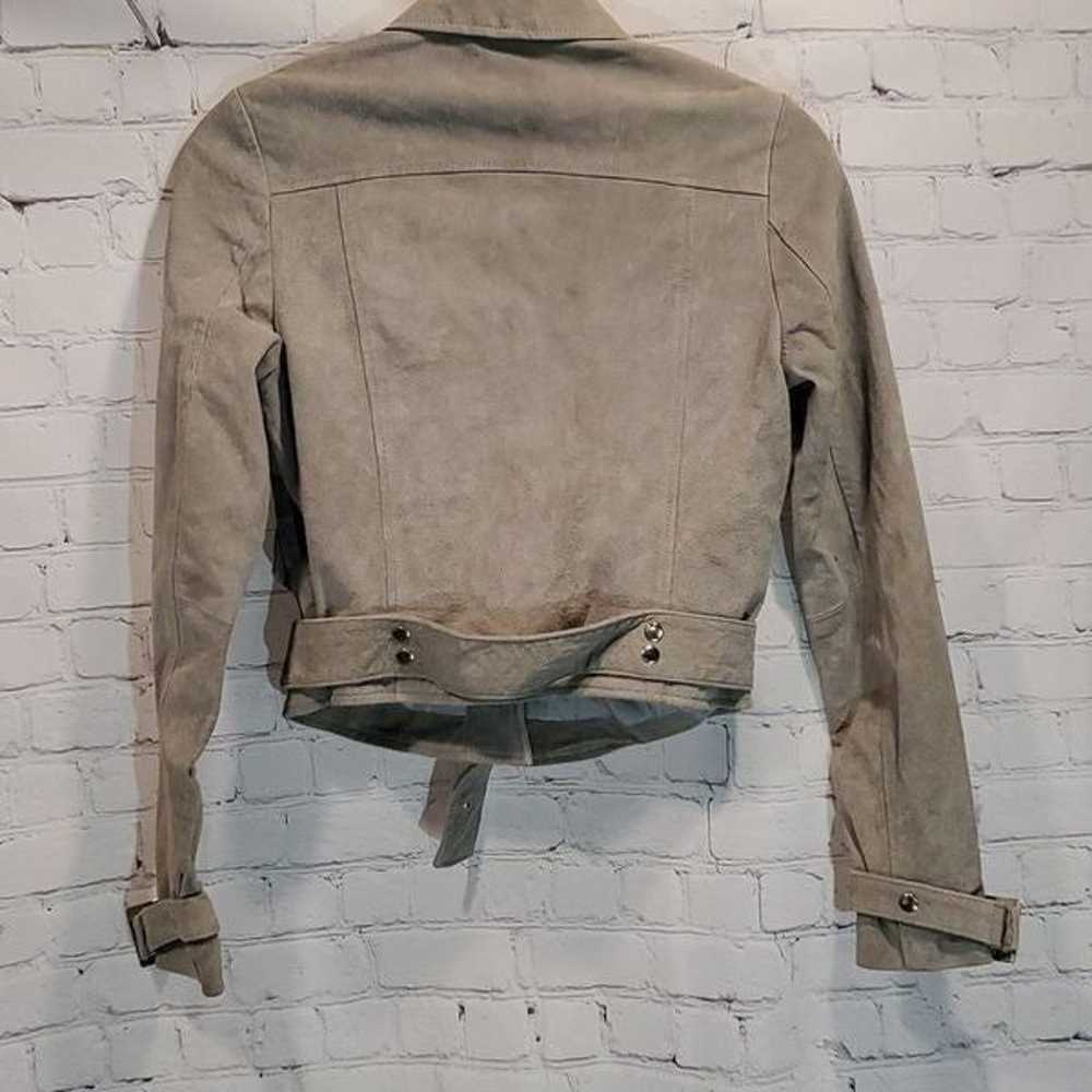 Silence and noise gray leather moto jacket - image 9