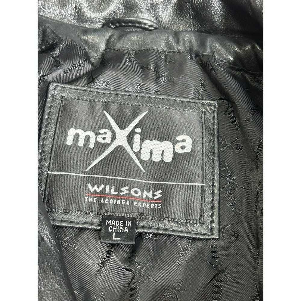Wilsons Maxima Black Leather Long Trench Coat Wom… - image 6