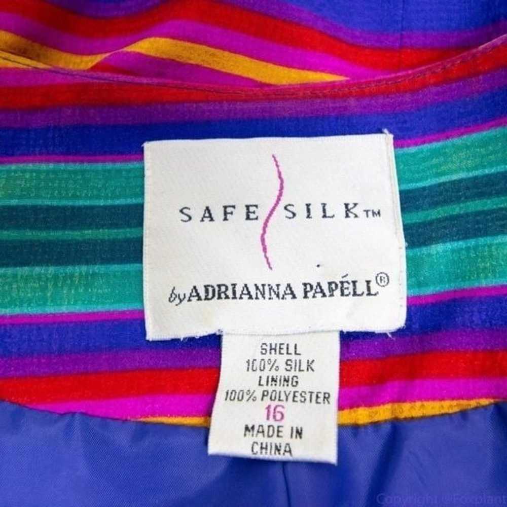 Vintage Adrianna Papell 100% silk blazer jacket, … - image 12