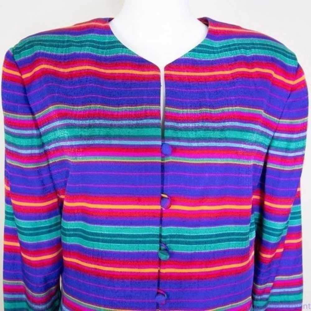 Vintage Adrianna Papell 100% silk blazer jacket, … - image 3