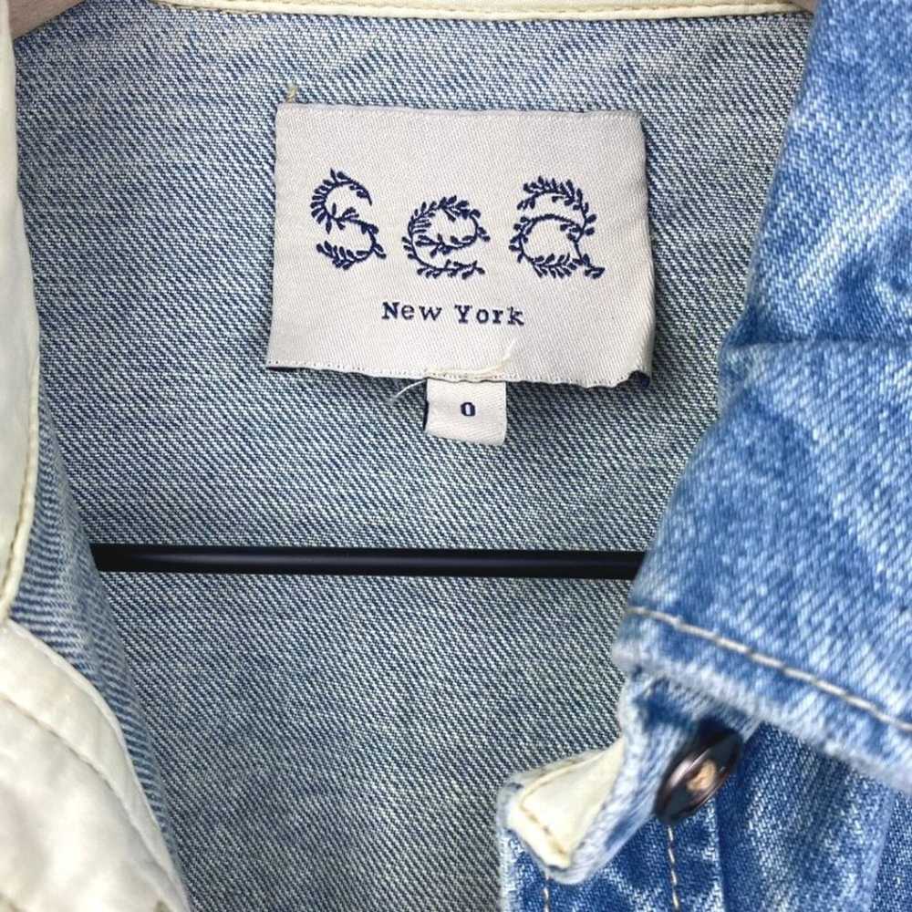 Sea New York Denim Shacket Shirt Jacket Crochet L… - image 9