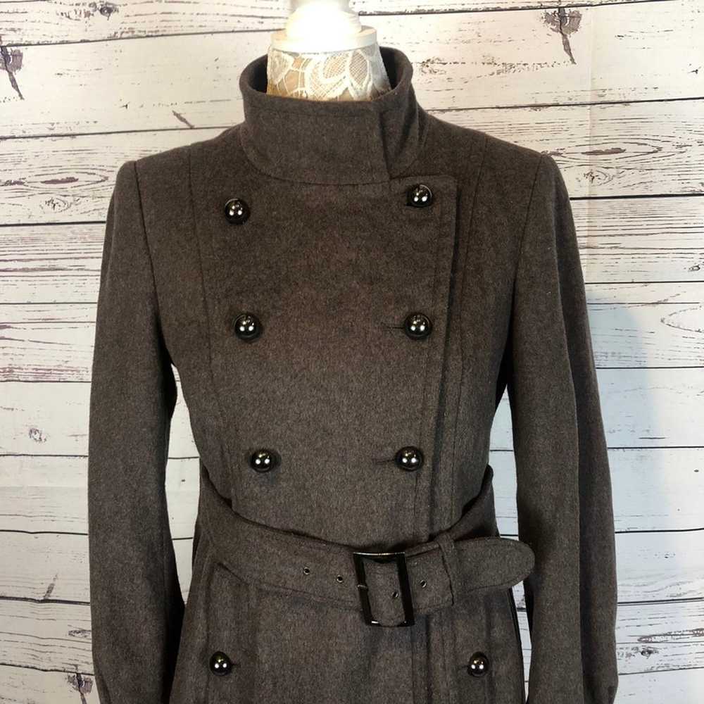 TAHARI Wool double breasted high neck Belted Coat… - image 4