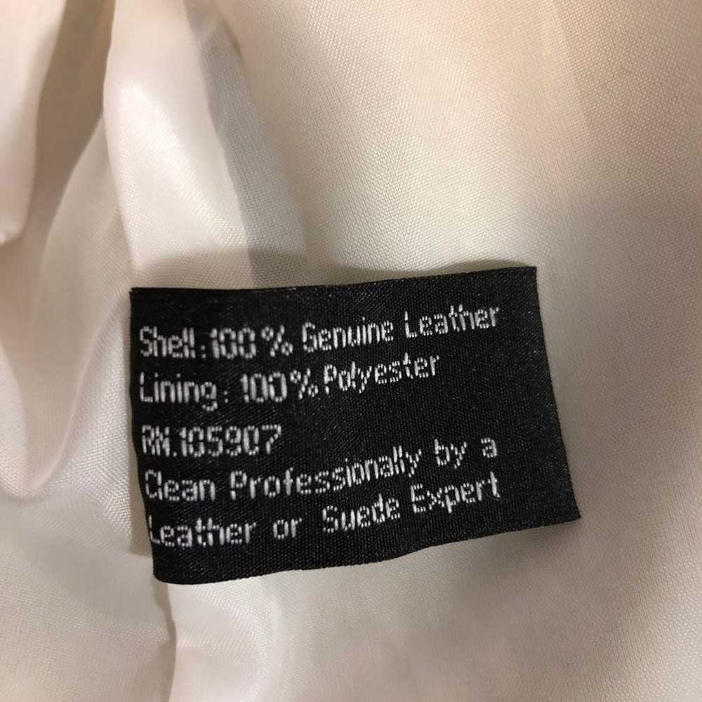 Leather USA ladies white leather jacket medium - … - image 10