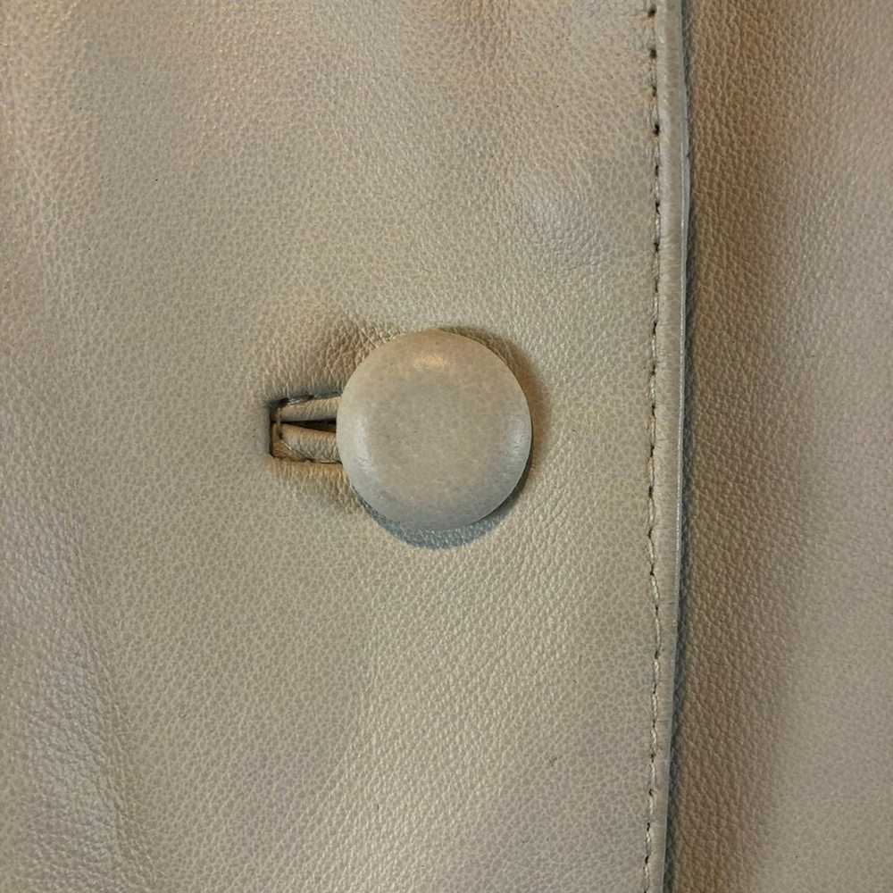 Leather USA ladies white leather jacket medium - … - image 8