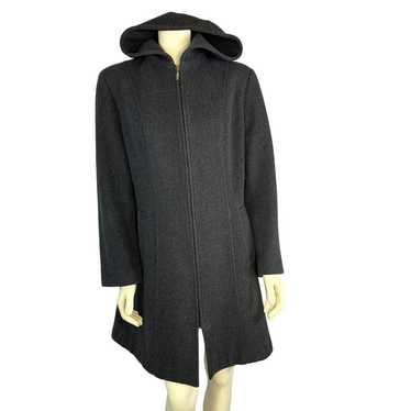 Vintage Donnybrook Y2K Hooded Charcoal Gray Coat z
