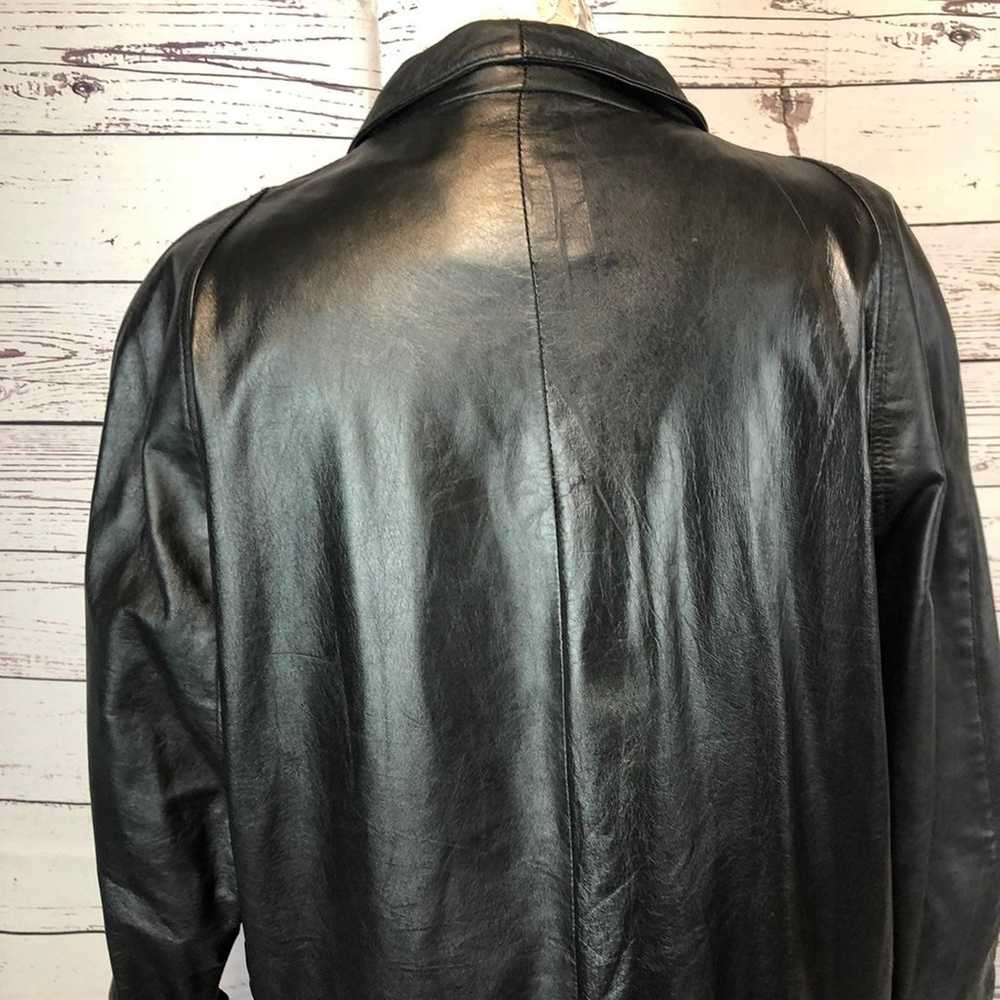 Vintage 80s Charles Klein Black Leather shawl col… - image 10