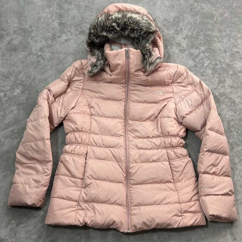 North Face Jacket Women Large Pink 550 Down Puffe… - image 1