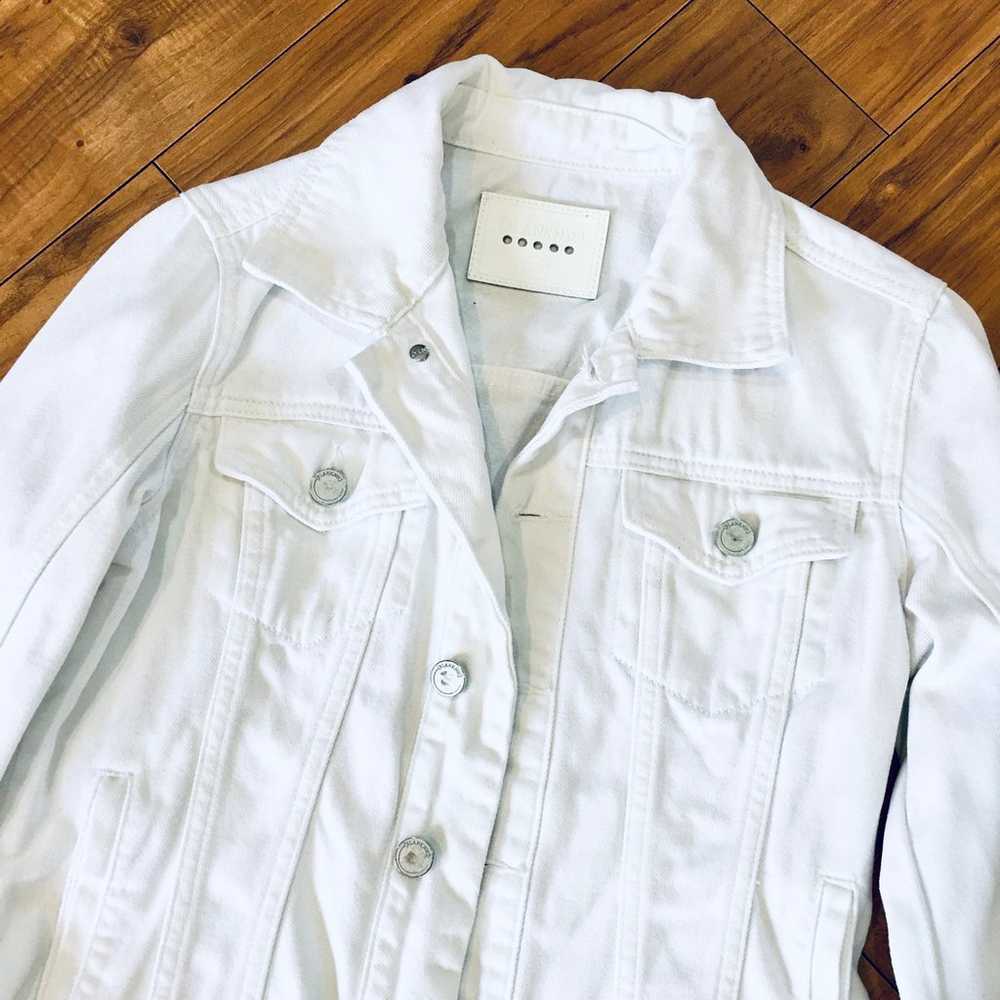 Blanc NYC denim jean jacket coat white distressed… - image 1