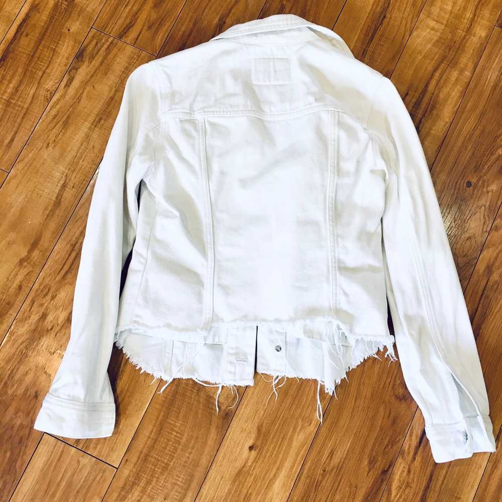 Blanc NYC denim jean jacket coat white distressed… - image 2