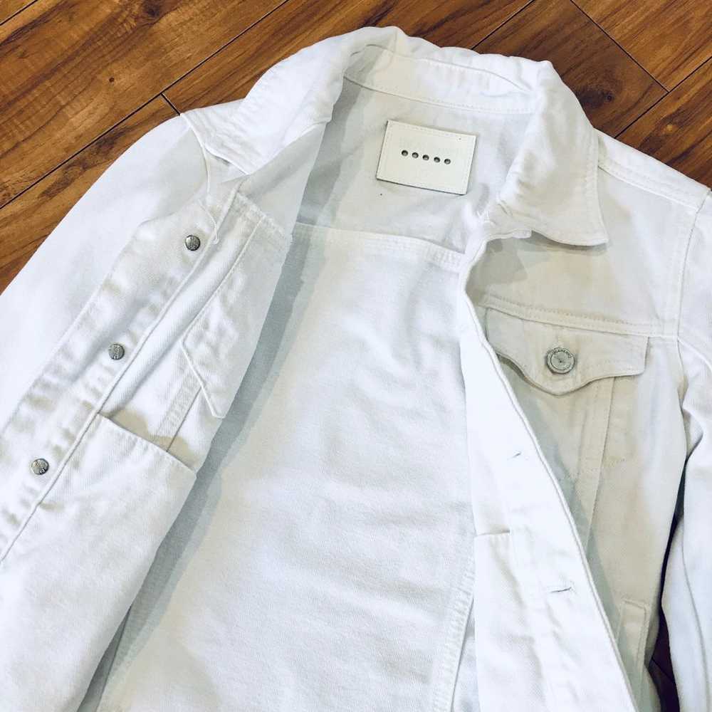 Blanc NYC denim jean jacket coat white distressed… - image 3