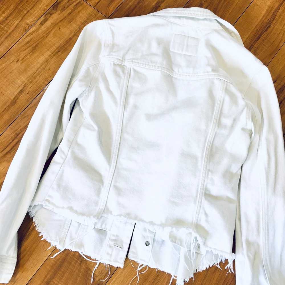 Blanc NYC denim jean jacket coat white distressed… - image 8