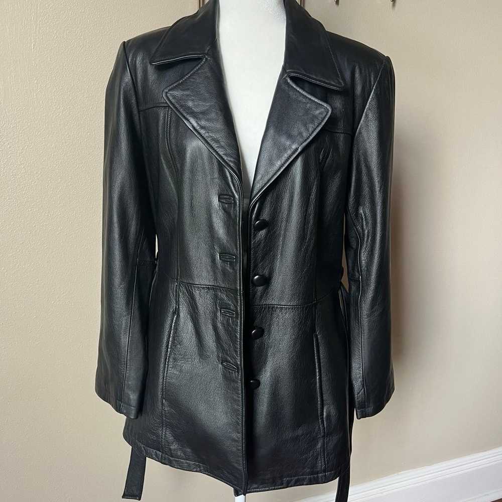 Jaqueline Ferrar Leather Jacket with Belt - image 2