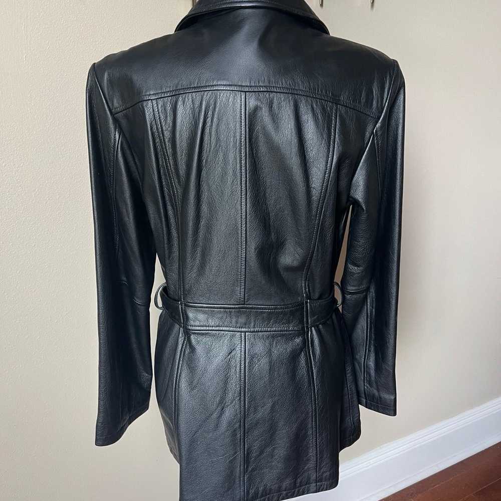 Jaqueline Ferrar Leather Jacket with Belt - image 4
