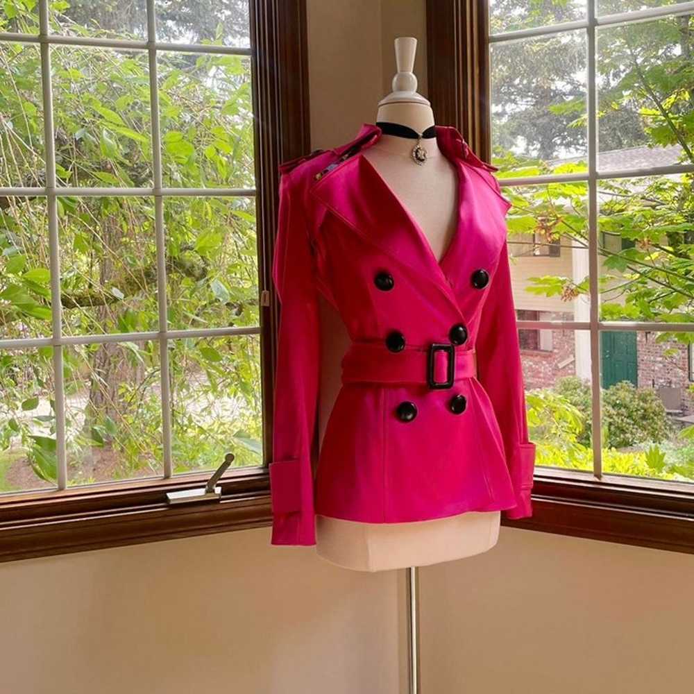 Vintage 90’s Cache Hot Pink Trench - image 2