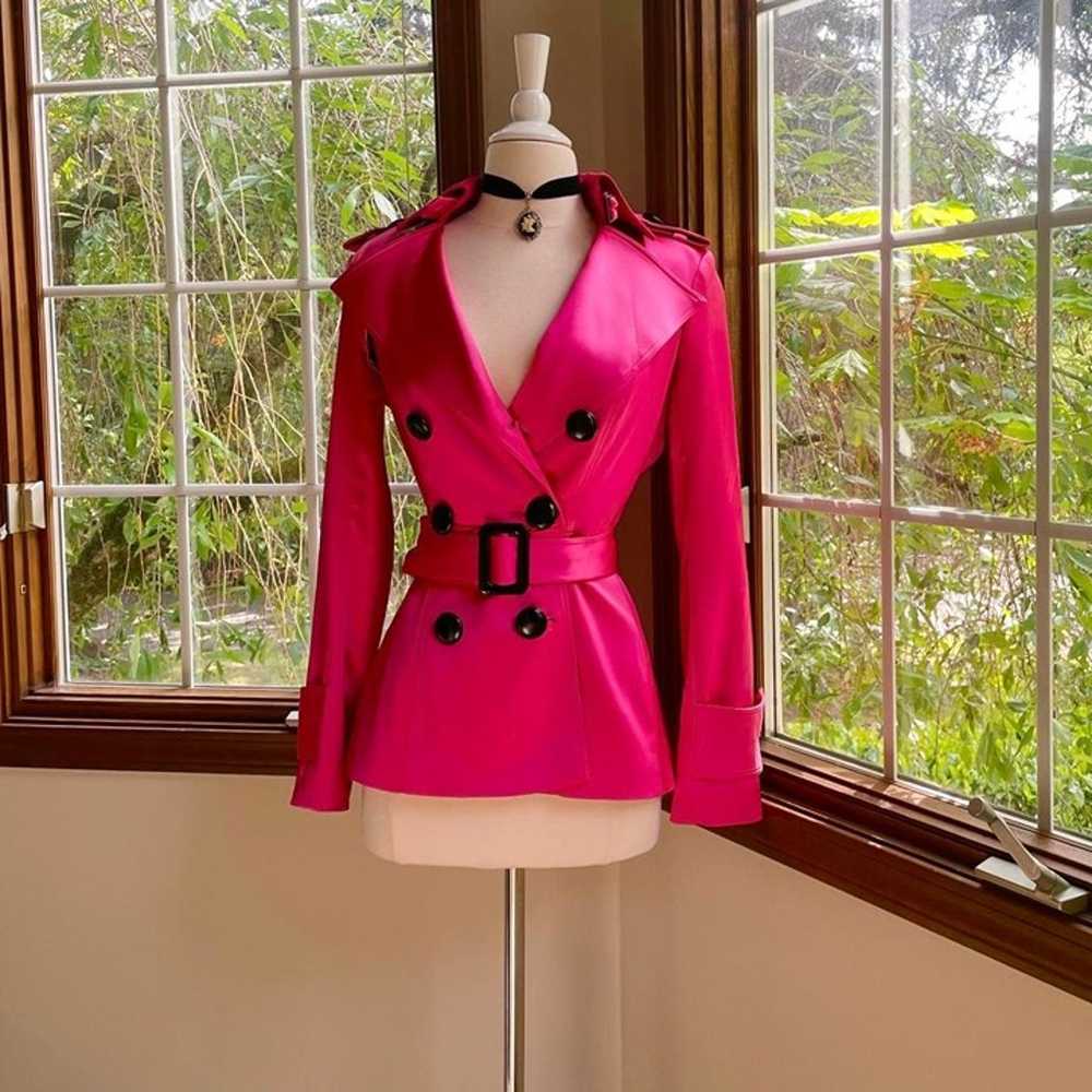 Vintage 90’s Cache Hot Pink Trench - image 4