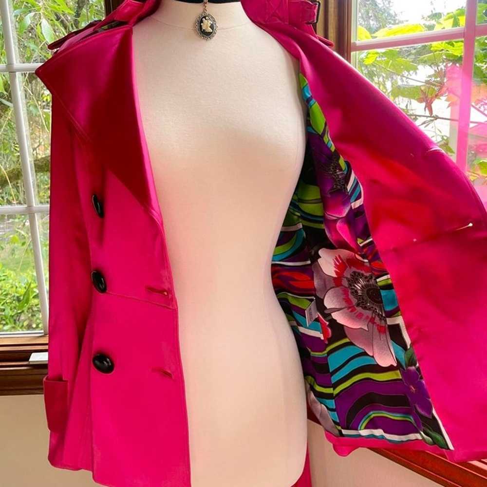 Vintage 90’s Cache Hot Pink Trench - image 7