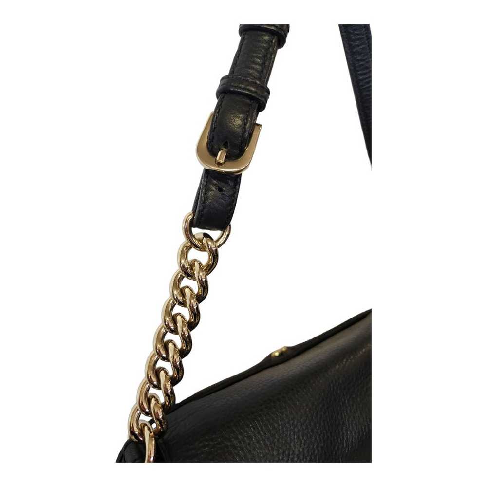 Isaac Mizrahi Textured Black Leather Gold Chain S… - image 4