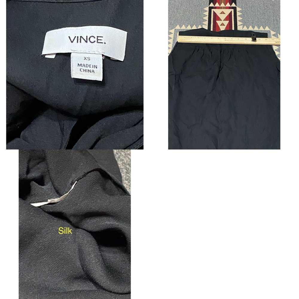 Vince VINCE Solid Black V-Neck Sleeveless 100% Si… - image 4