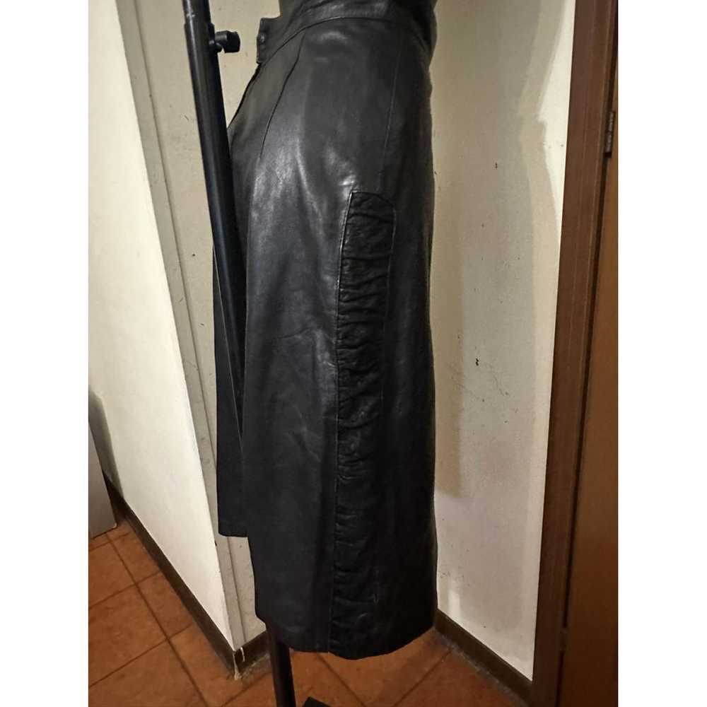 Non Signé / Unsigned Leather mid-length skirt - image 6
