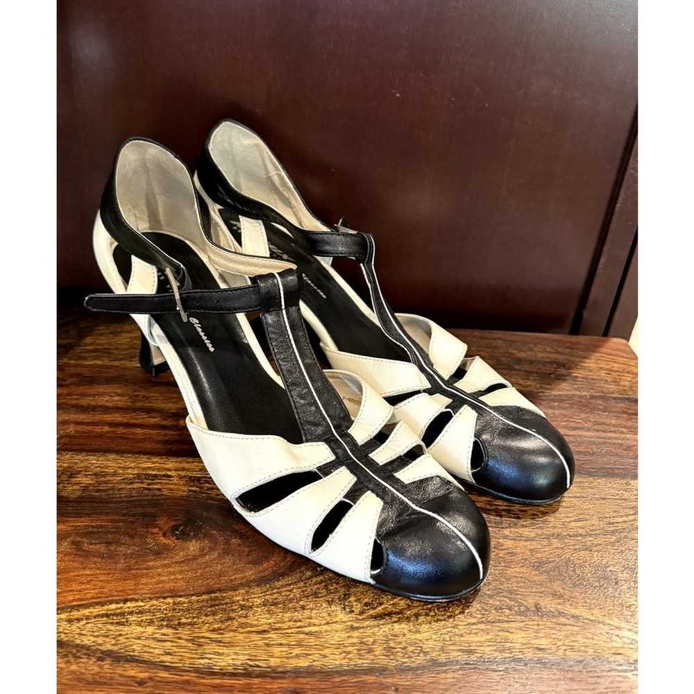 Black & White Vintage Balboa 1930's T-strap heels - image 1