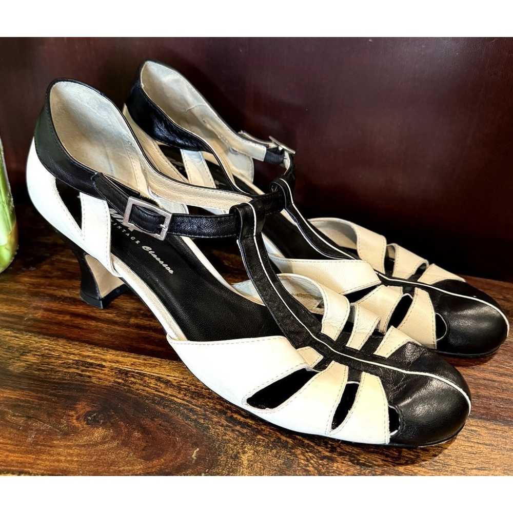 Black & White Vintage Balboa 1930's T-strap heels - image 6
