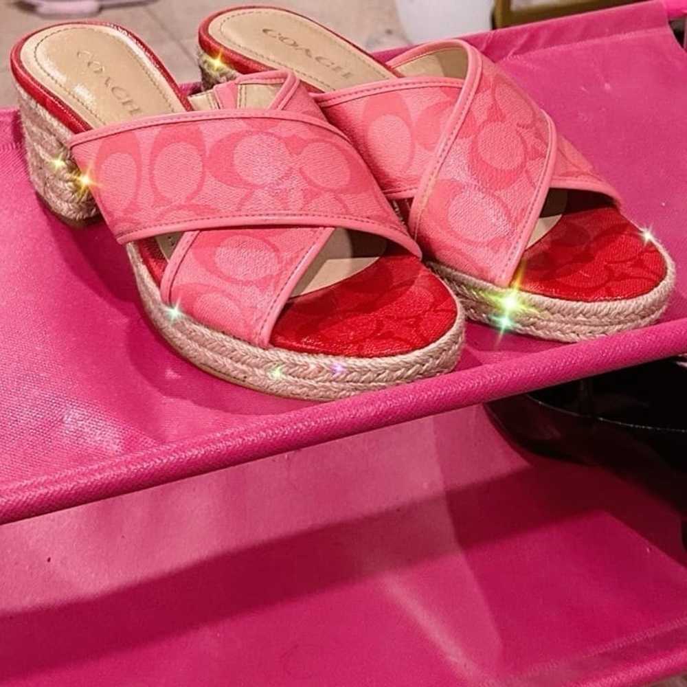 Vintage Coach Pink Lemonade Pop Red Sloan Espadri… - image 1