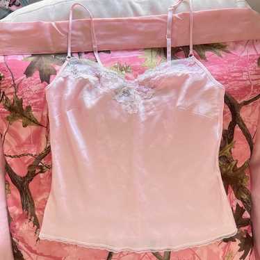 victoria’s secret silk lace slip cami rose pink - image 1