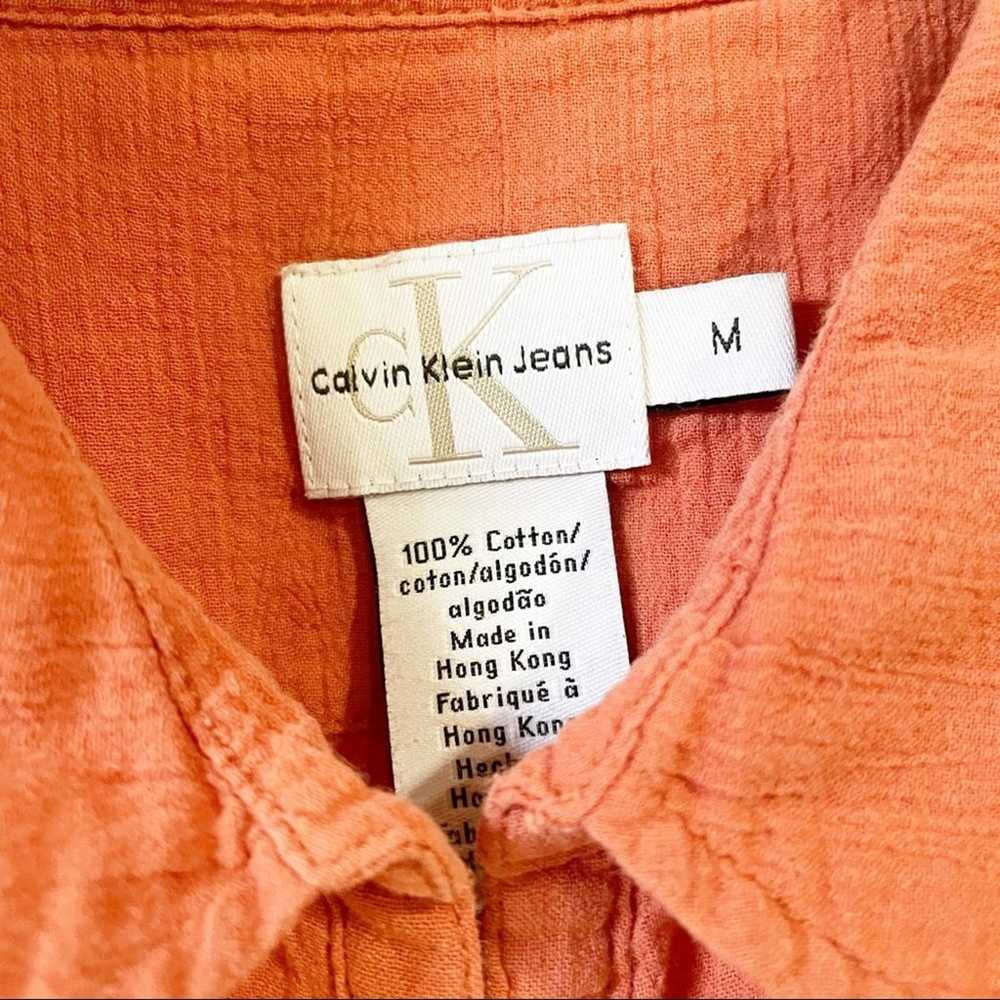 Calvin Klein Vintage Y2K Coral Collar Tank Button… - image 3