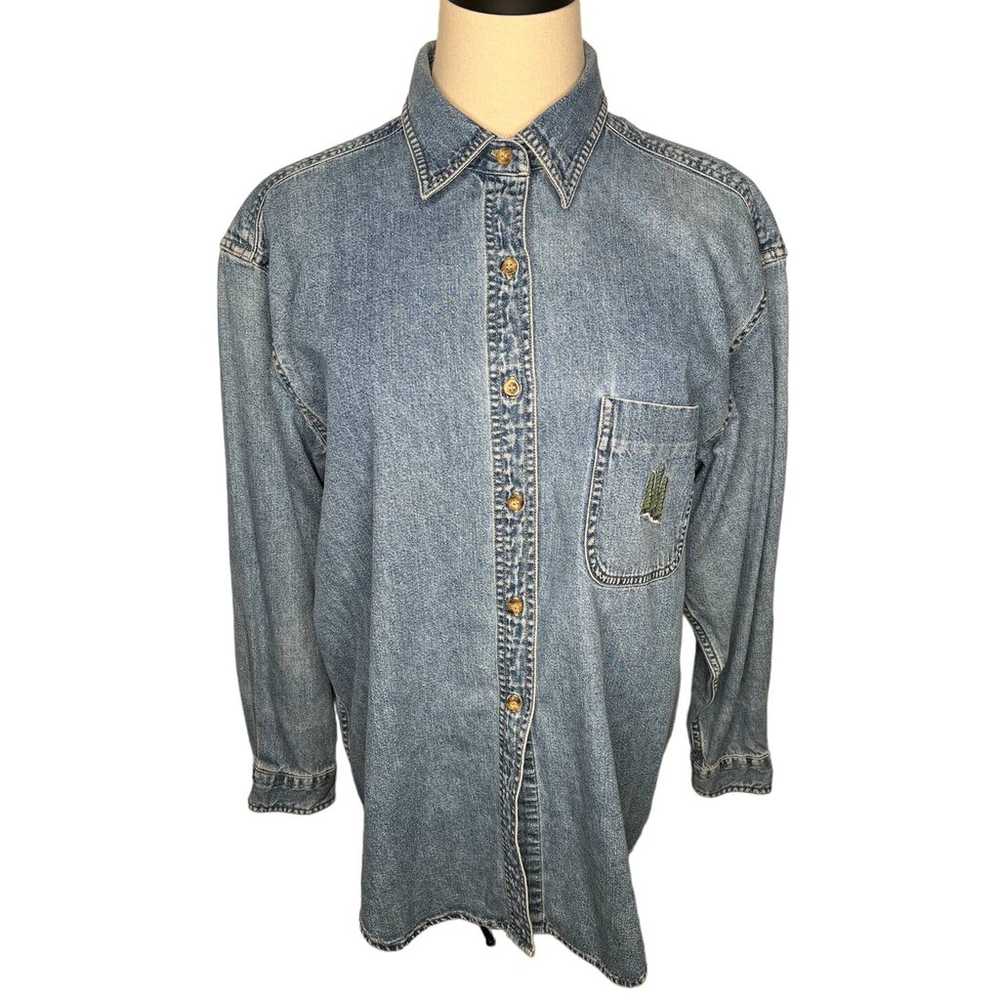 Woolrich VINTAGE 90s Womens M Embroidered Denim S… - image 3