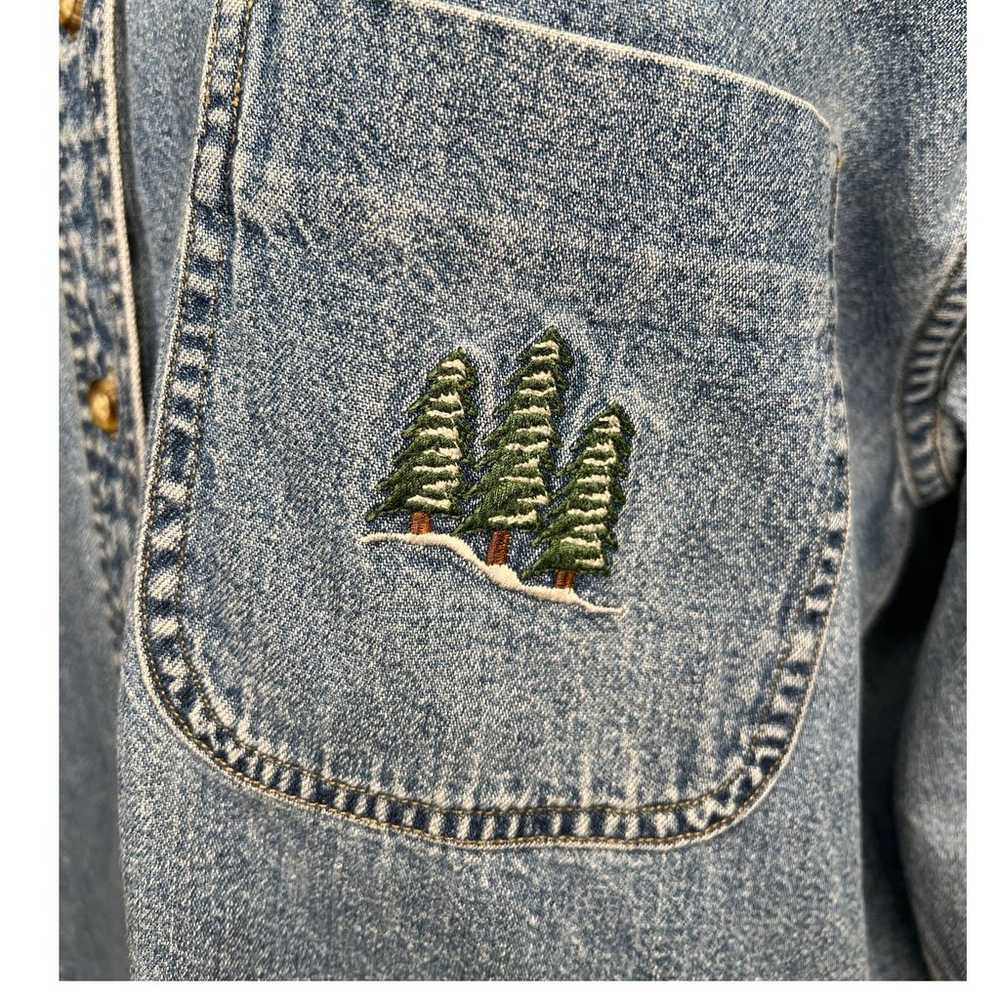 Woolrich VINTAGE 90s Womens M Embroidered Denim S… - image 6