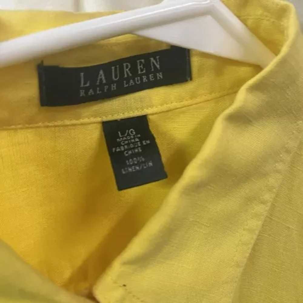 Lauren Ralph Lauren Linen Button Down Shirt-Green… - image 11