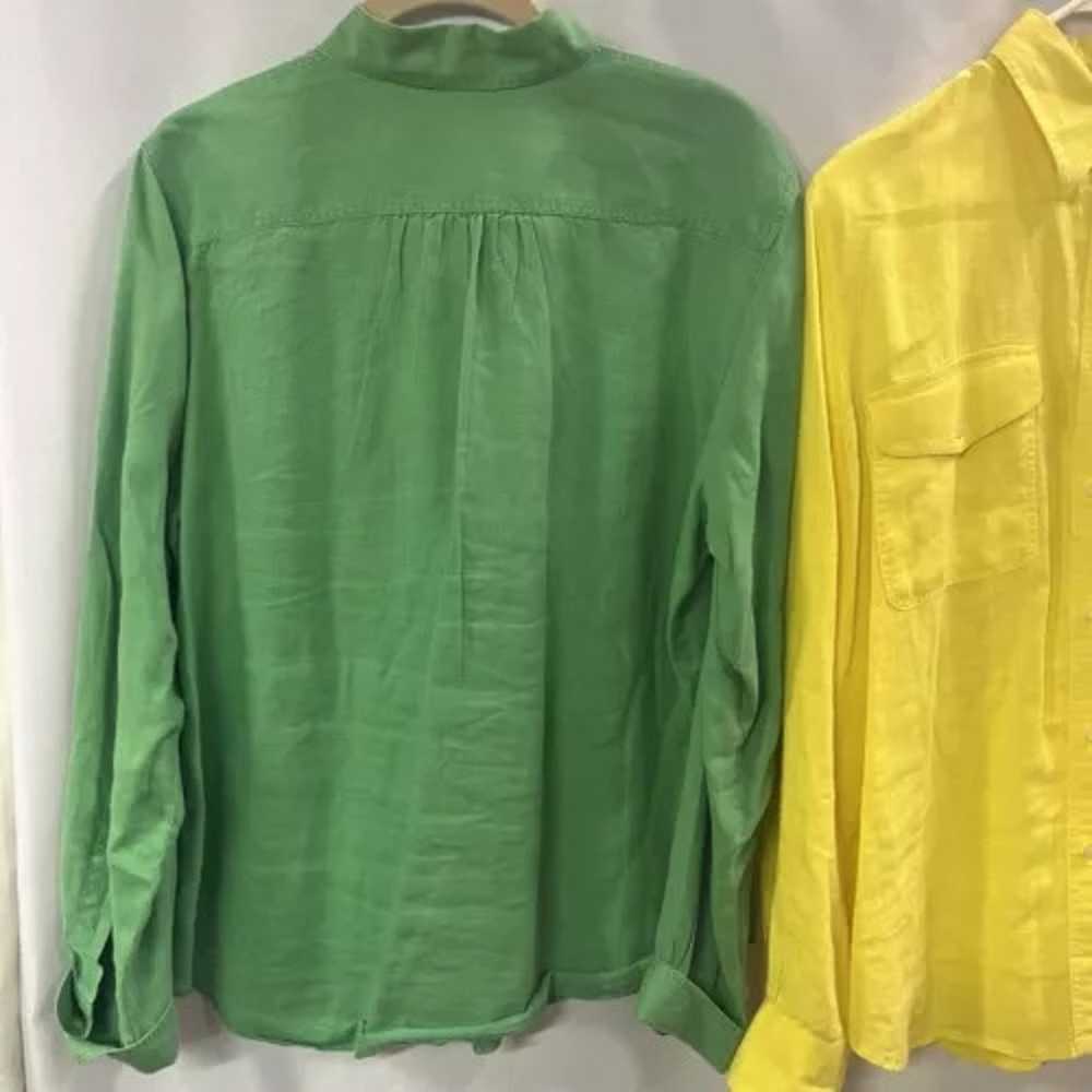 Lauren Ralph Lauren Linen Button Down Shirt-Green… - image 8