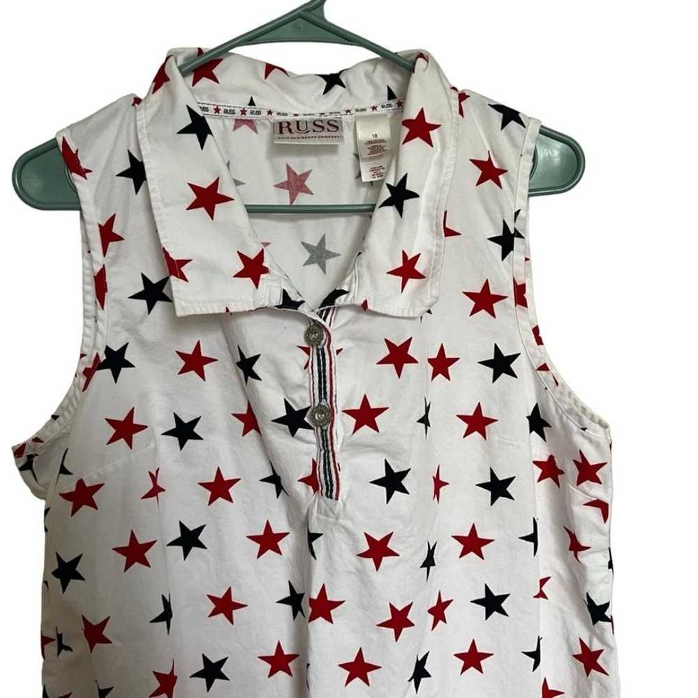 Russ Liz Claiborne Women's Patriotic Star Print S… - image 2