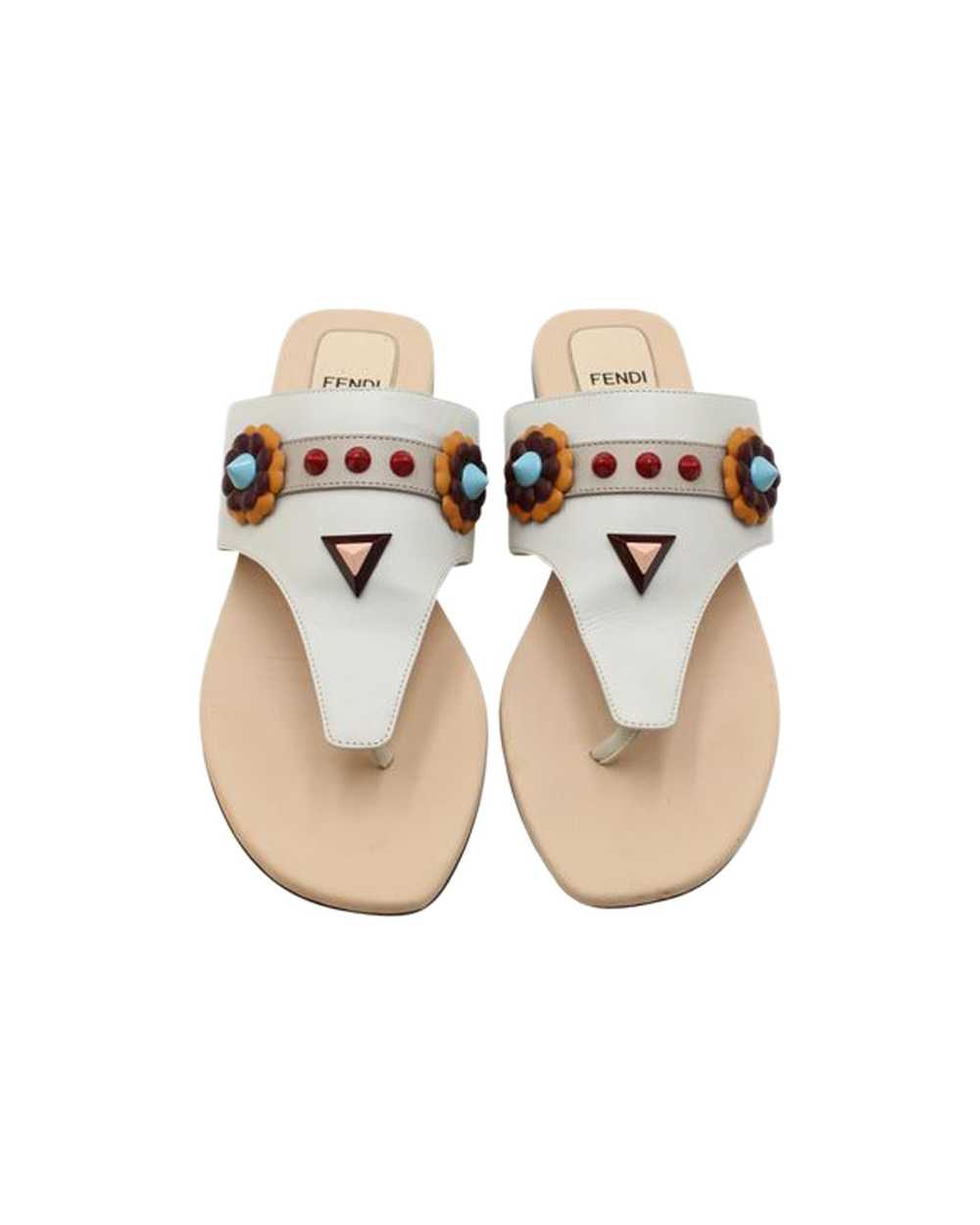 Fendi Leather Studded Thong Sandals from Italy - image 3