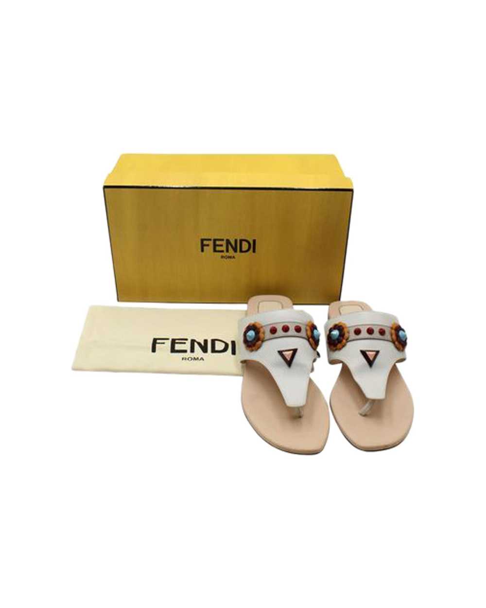 Fendi Leather Studded Thong Sandals from Italy - image 6