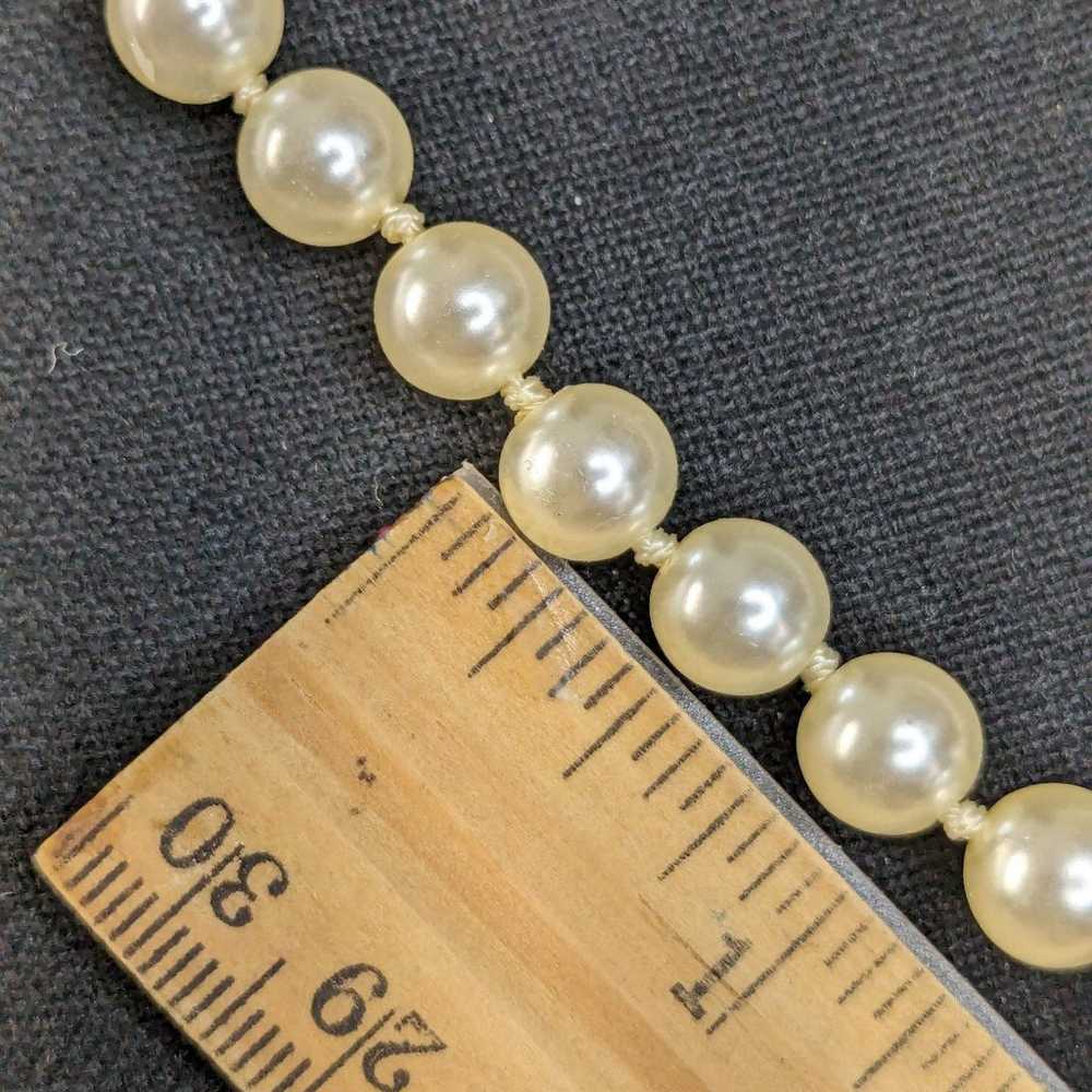 Vintage Faux Pearl Necklace Ivory 13" - image 3