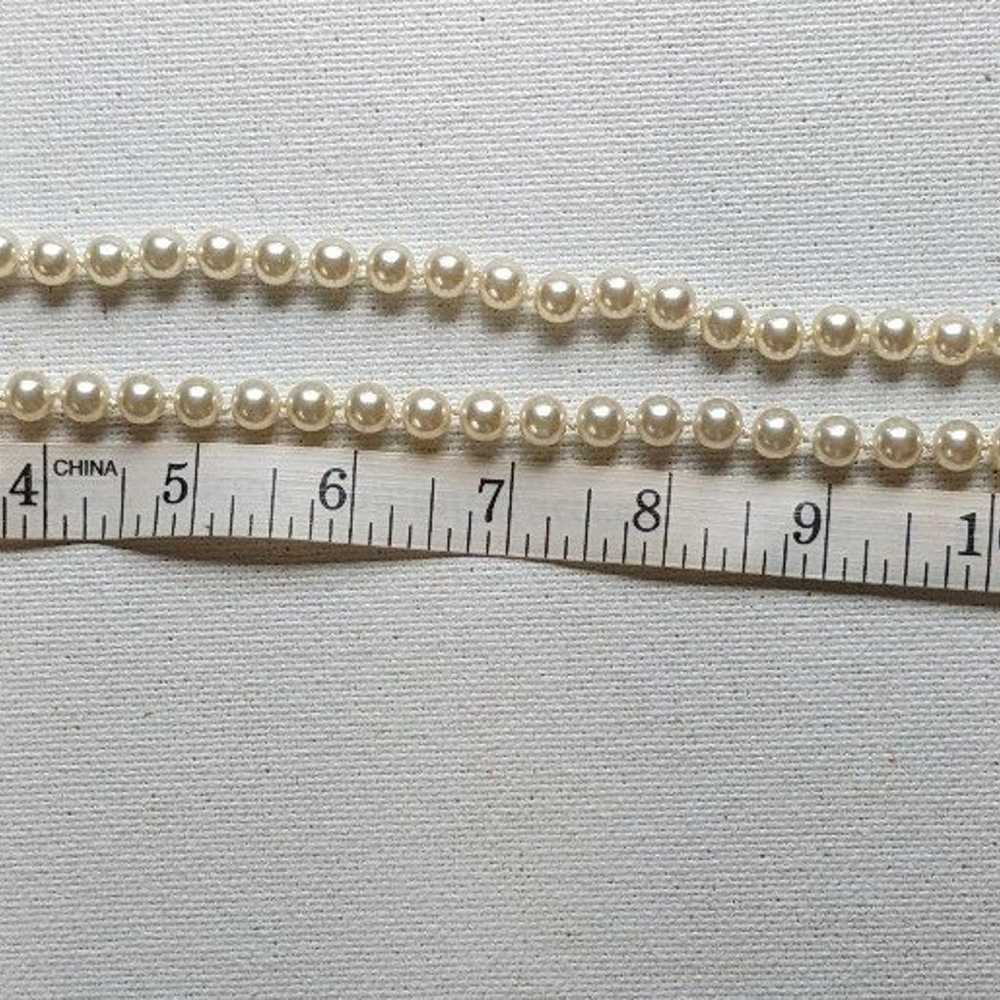 Vintage Faux Pearl Necklace Ivory 13" - image 5