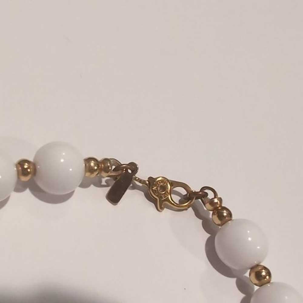 3679 Monet Vintage White and Gold Beaded Tennis B… - image 4