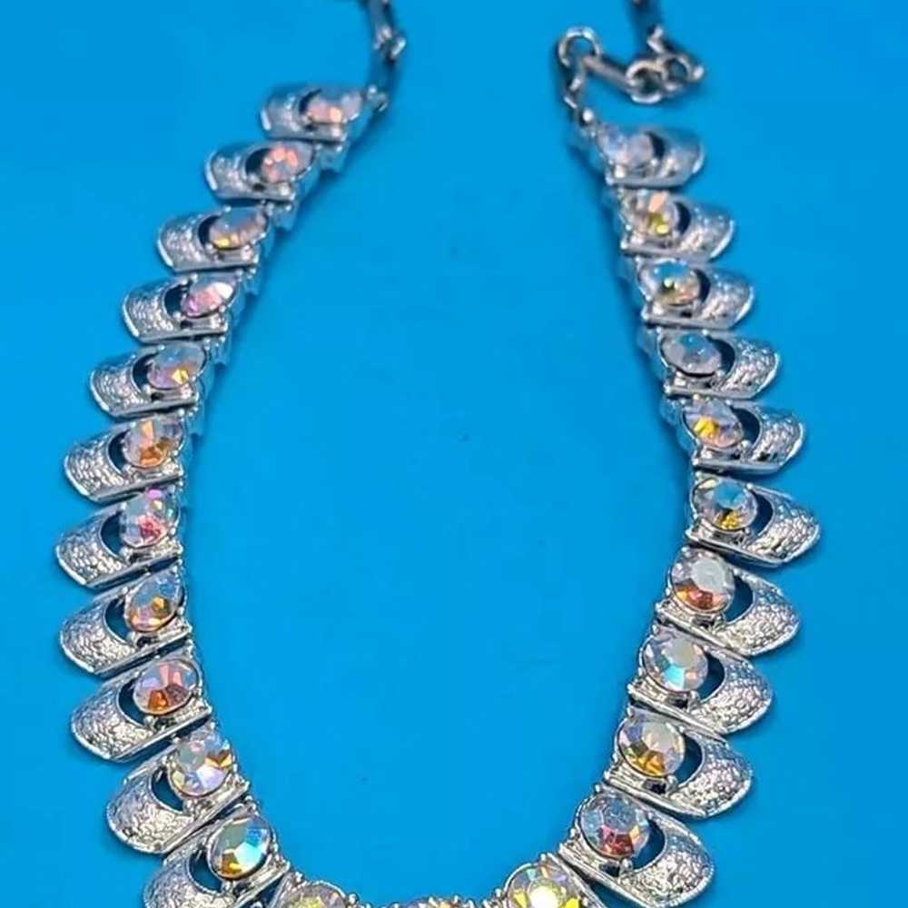 Vintage Signed Coro Aurora Borealis Necklace - image 4