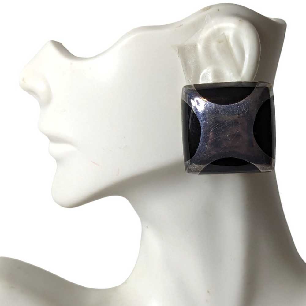 Vintage Sterling Silver & Black Onyx Maximalist S… - image 2