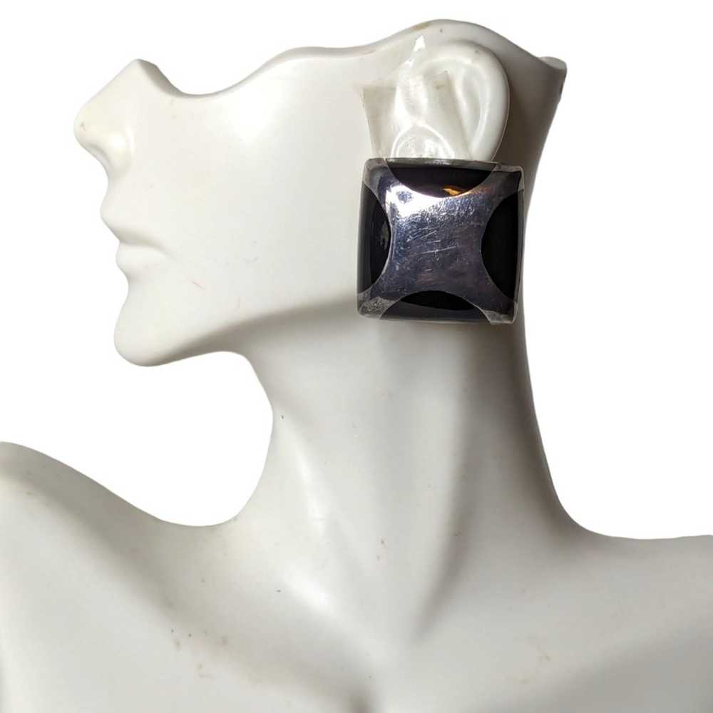 Vintage Sterling Silver & Black Onyx Maximalist S… - image 4